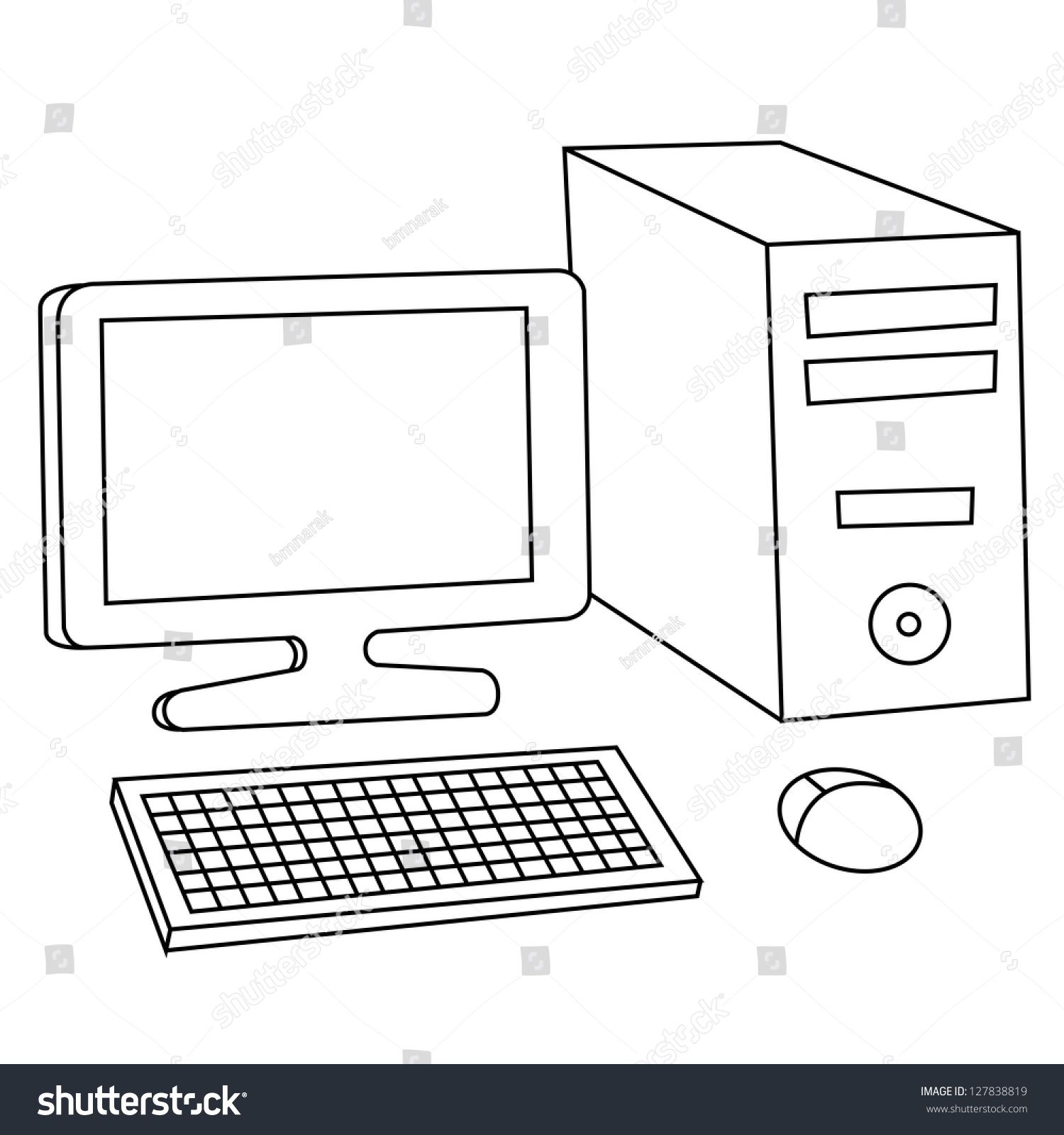 Outline на пк. Раскраска компьютер. Компьютер черно белый. Компьютер рисунок. Картинки для раскрашивания компьютер.