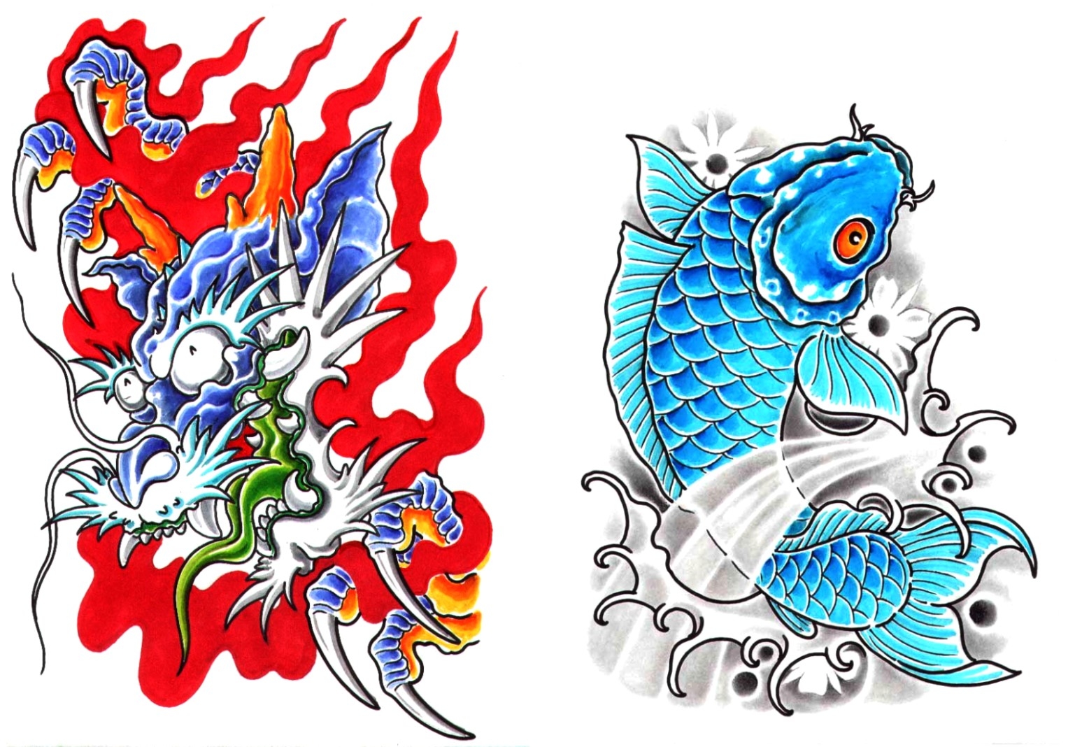 Рыбы дракон совместимость. Эскизы цветные. Татуировки эскизы цветные. Эскизы Япония цветные. Эскизы тату в японском стиле цветные.
