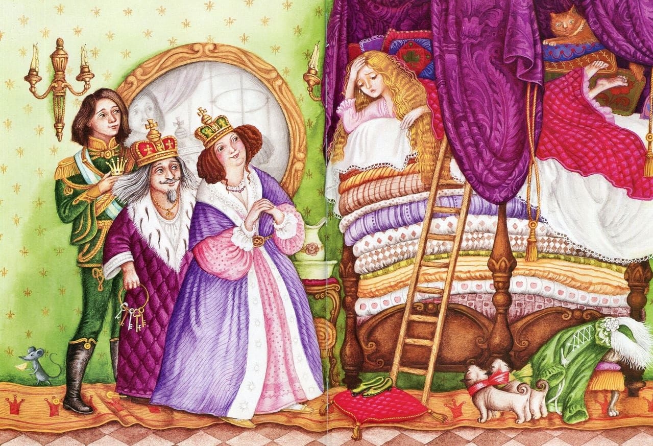 Иллюстрация к сказке принцесса на горошине. Андерсен принцесса на горошине. Сказки Андерсена принцесса на горошине. Г Андерсен принцесса на горошине.