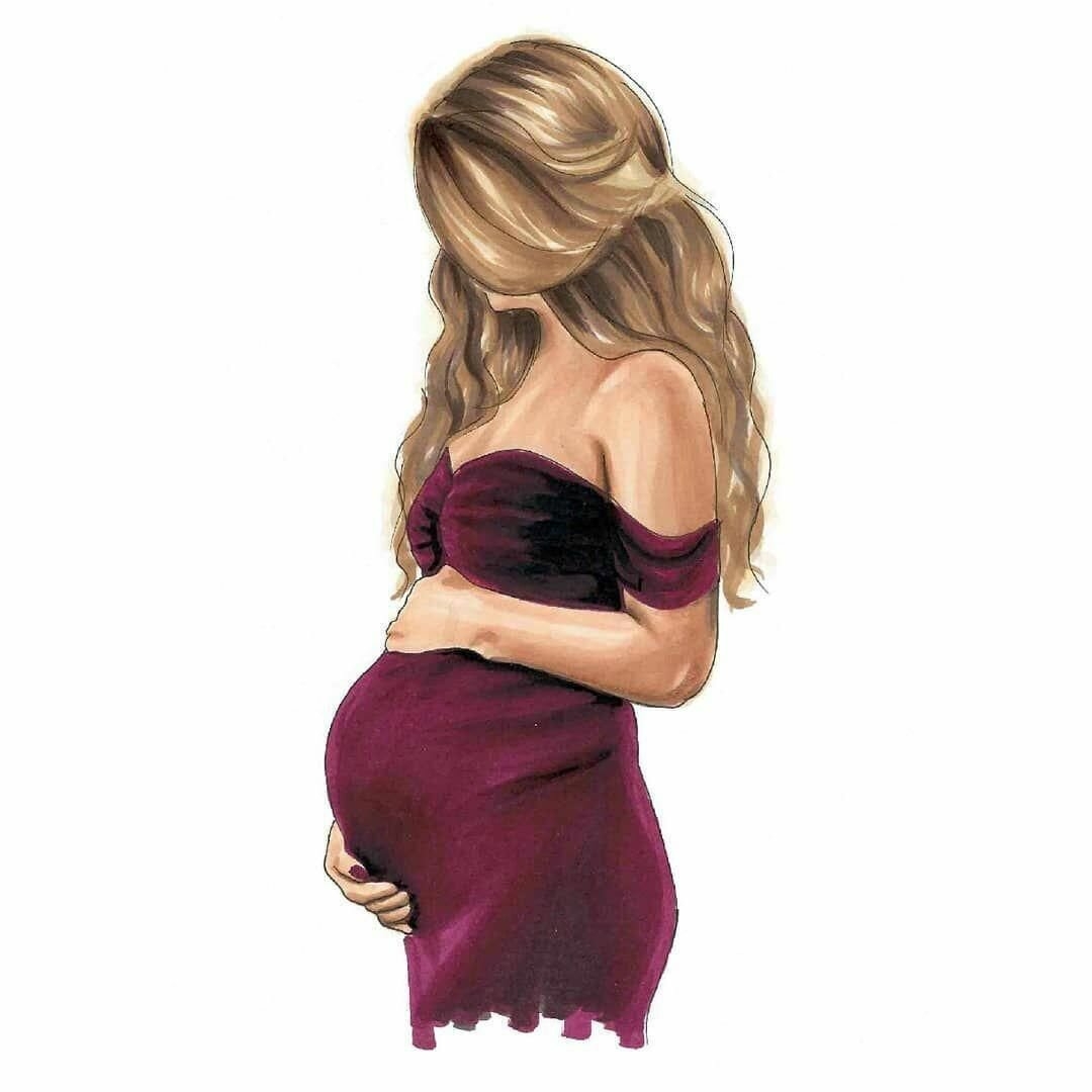 Беременная девушка баннер или открытка для вас векторная иллюстрация