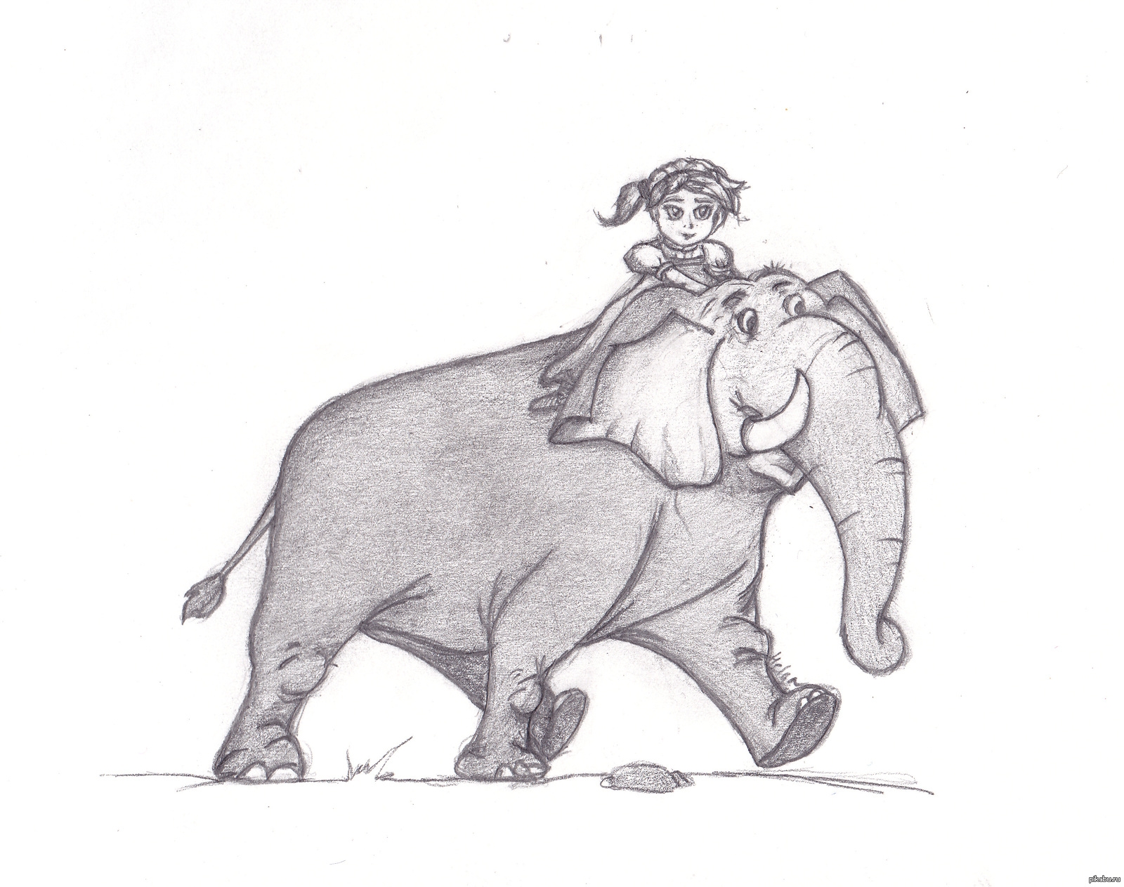 BK-GX40121 Раскраска для рисования по цифрам Слон и девочка