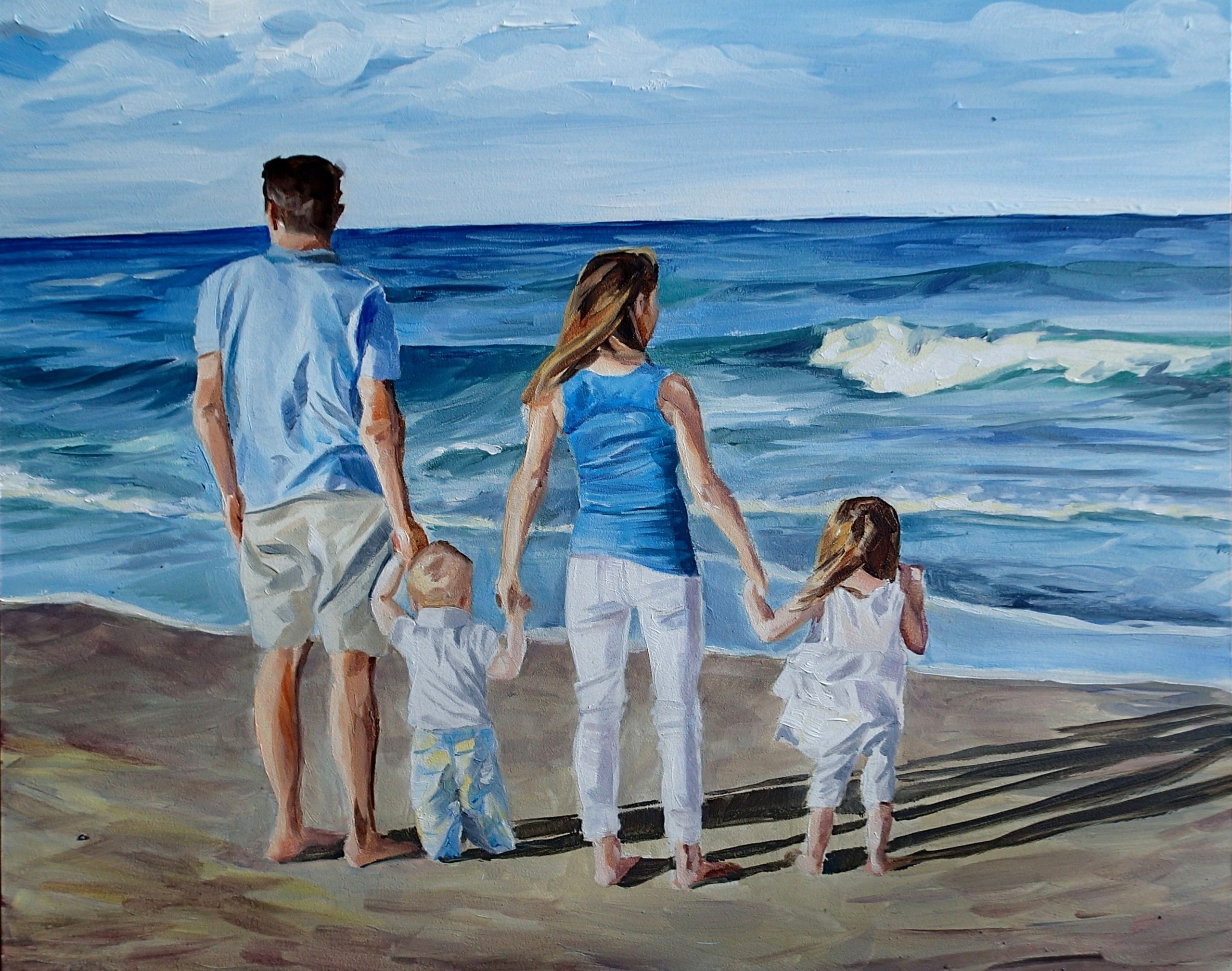 Картина семья. Картина счастливая семья. Картина семья на море. Портрет счастливой семьи. Artist family