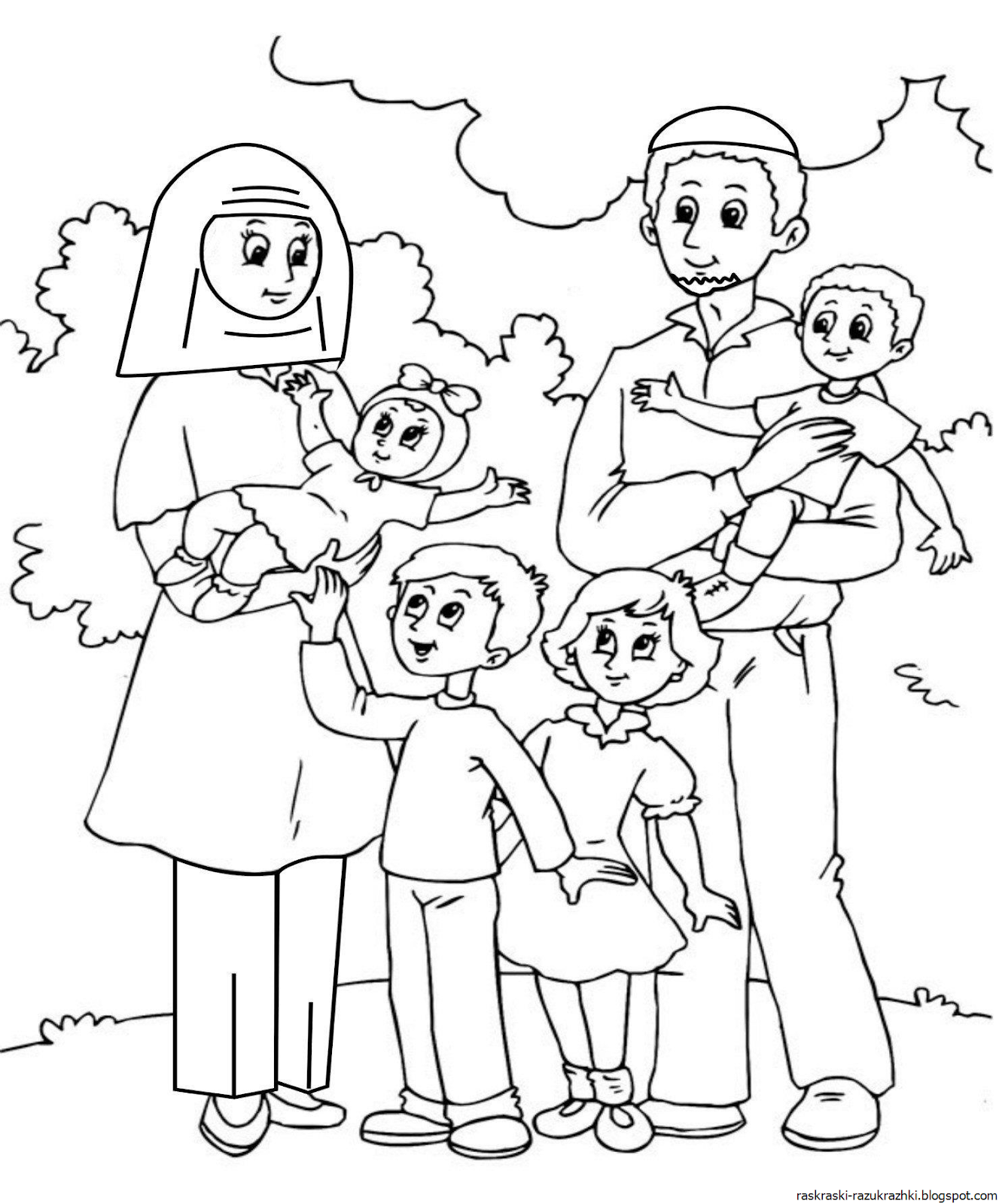 «На тему моя семья для детей» скачать раскраски