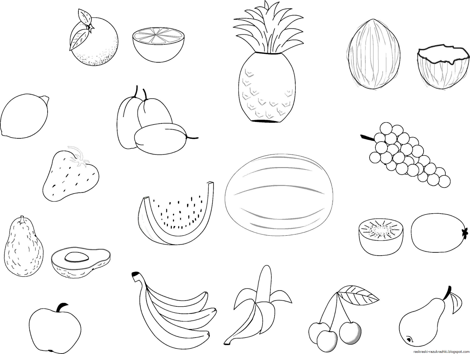 Популярные разукрашки раскраска овощи и фрукты — распечатать бесплатно а4 формат . Страница 2