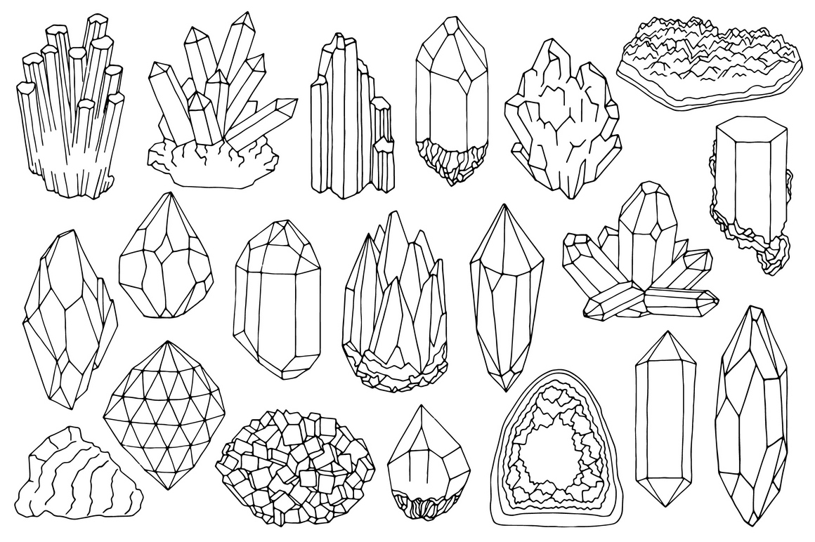 Раскраски кристаллы драгоценных камней