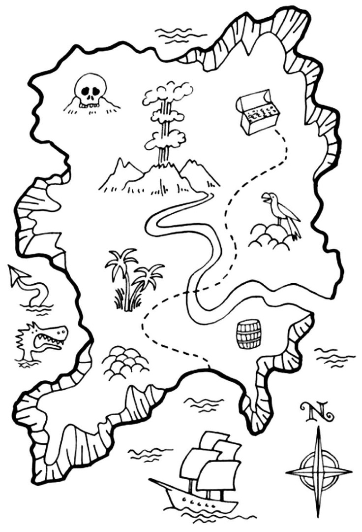 Карта для квеста по поиску клада, сокровищ для детей | Квестикс