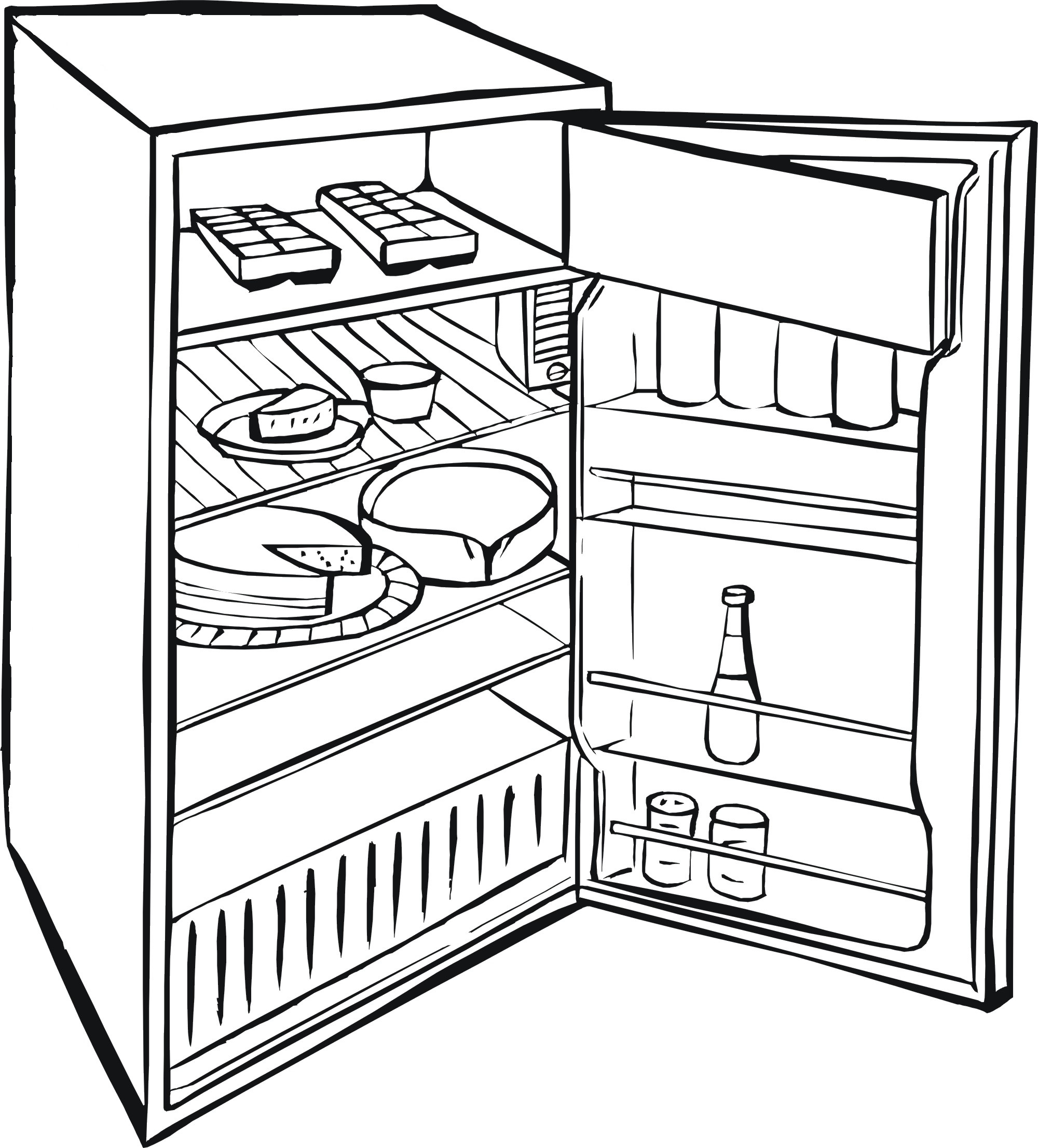 Раскраска холодильник . холодильник. Распечатать раскраски на сайте.