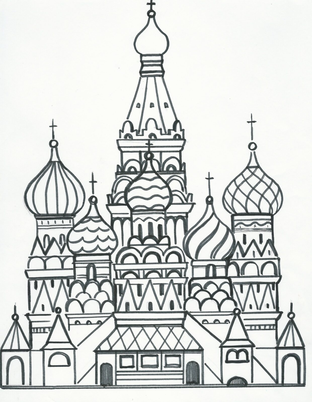 Раскраска по номерам на холсте 30*40 Москва Храм Василия Блаженного PP029