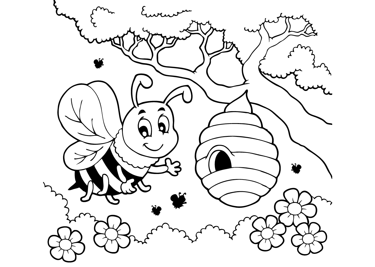 Как нарисовать пчелиный улей мультяшно. Как нарисовать пчелу и раскраска пчела