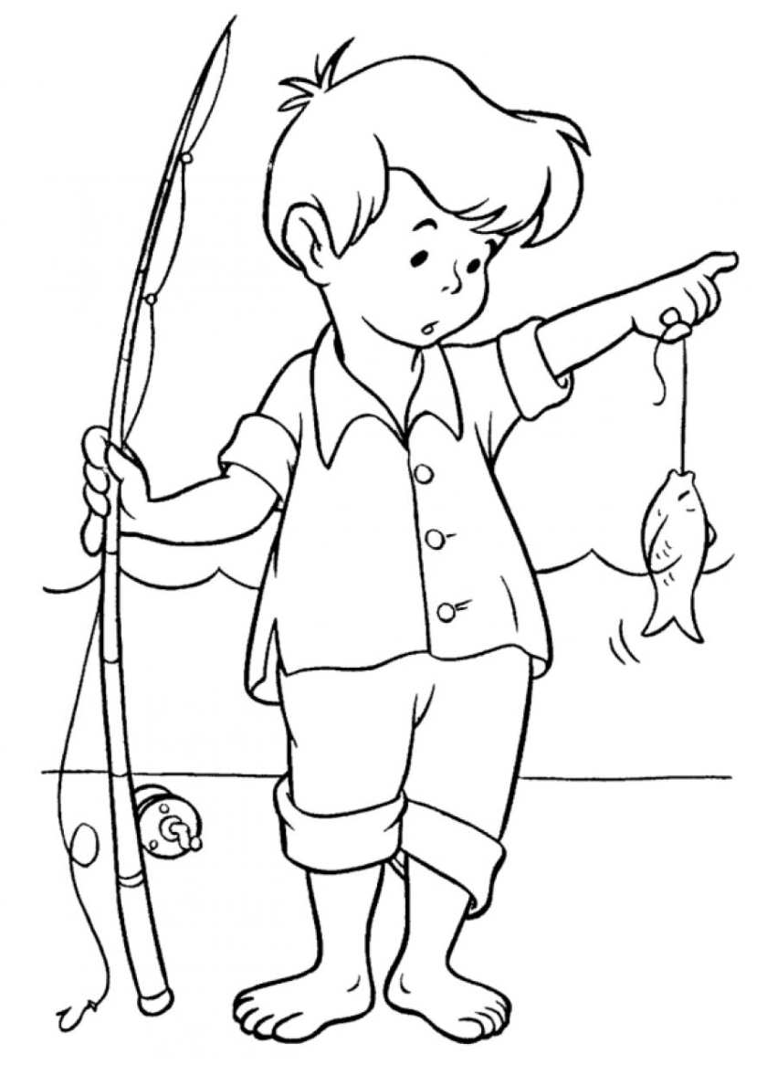Раскраски для рыбалки (все можно распечатать бесплатно)