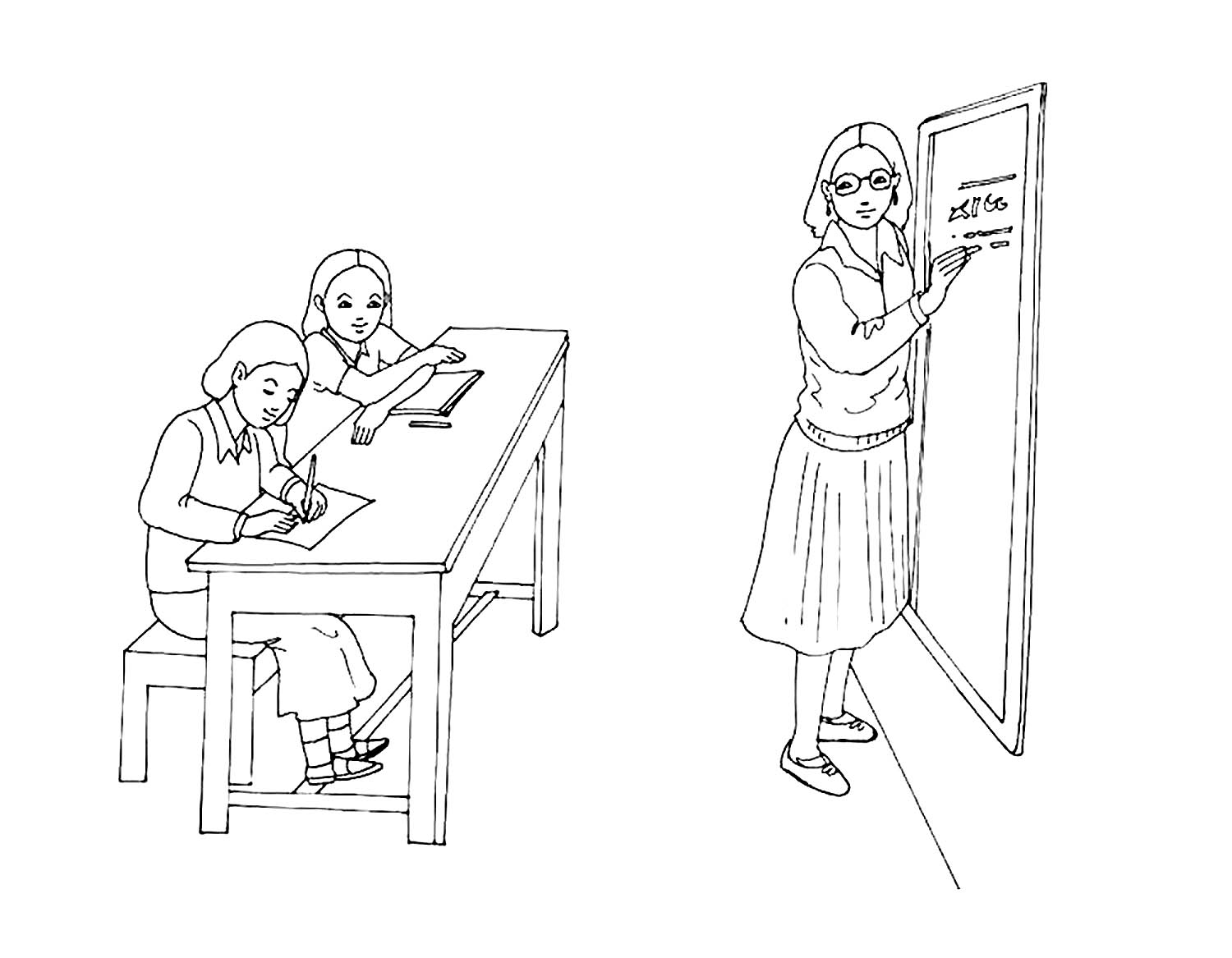Схематично изобразить учитель на уроке