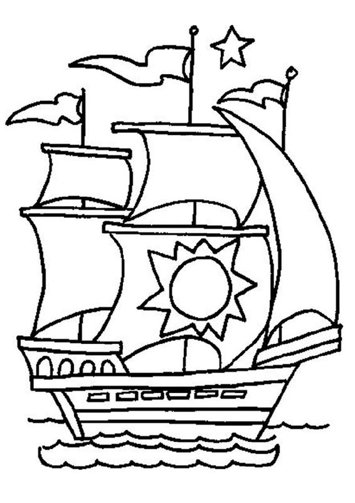 Корабль с парусами для детей рисунок (55 фото)