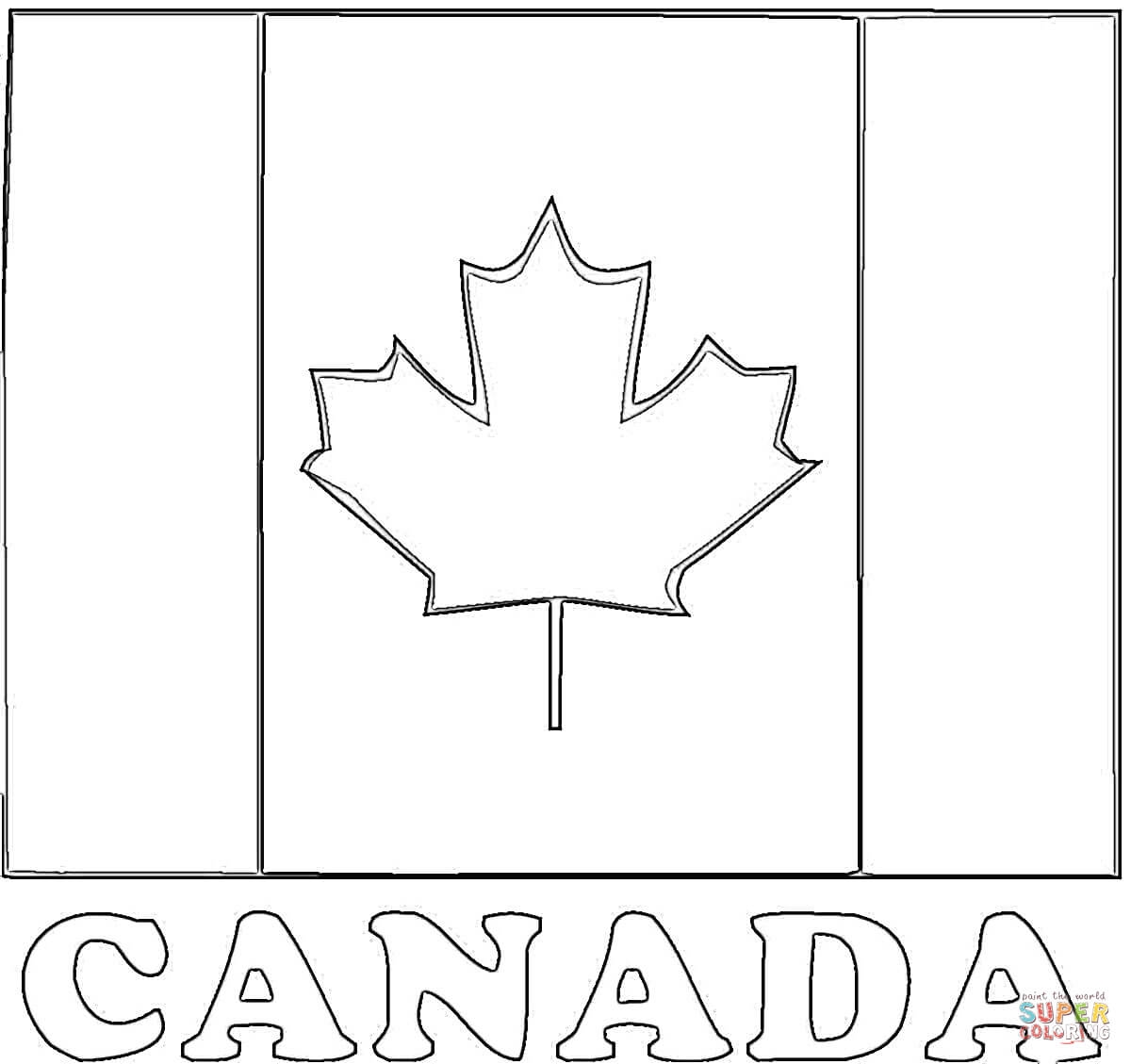 Раскраска флаг Канады