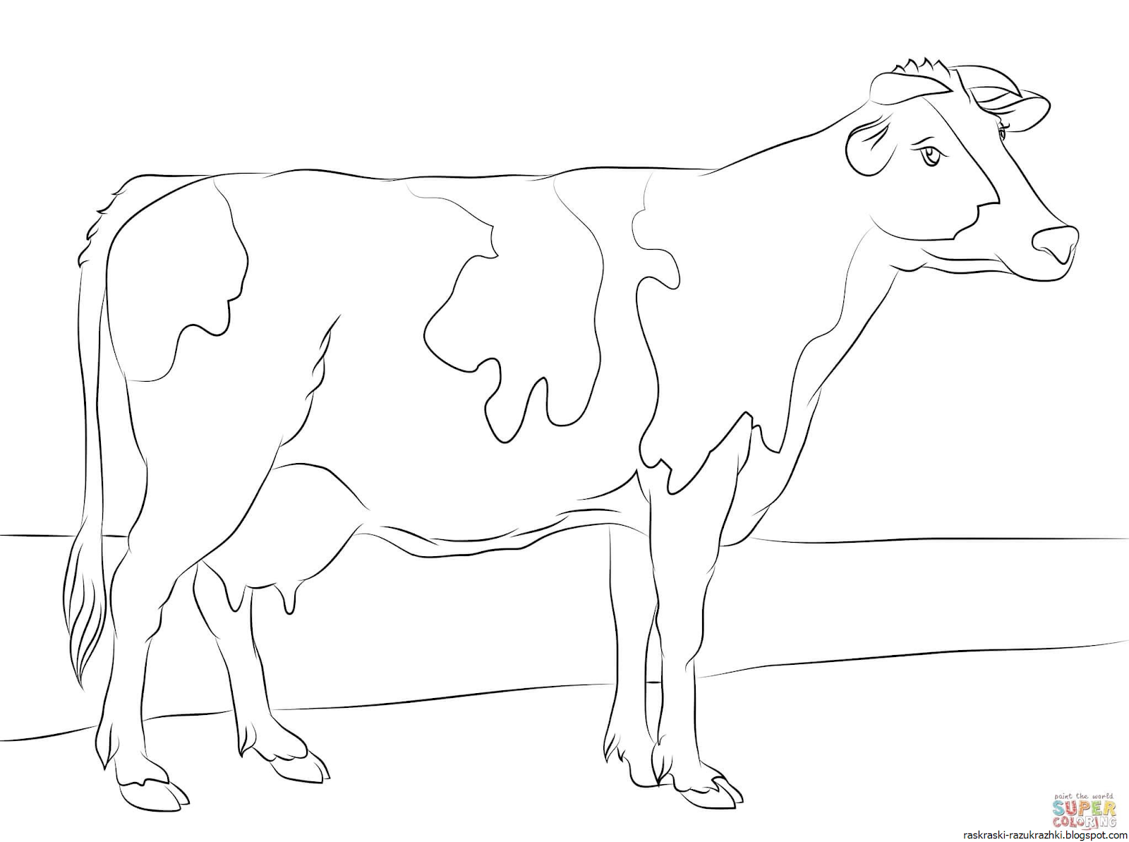 Раскраска корова раскраска. Раскраска корова с телёнком
