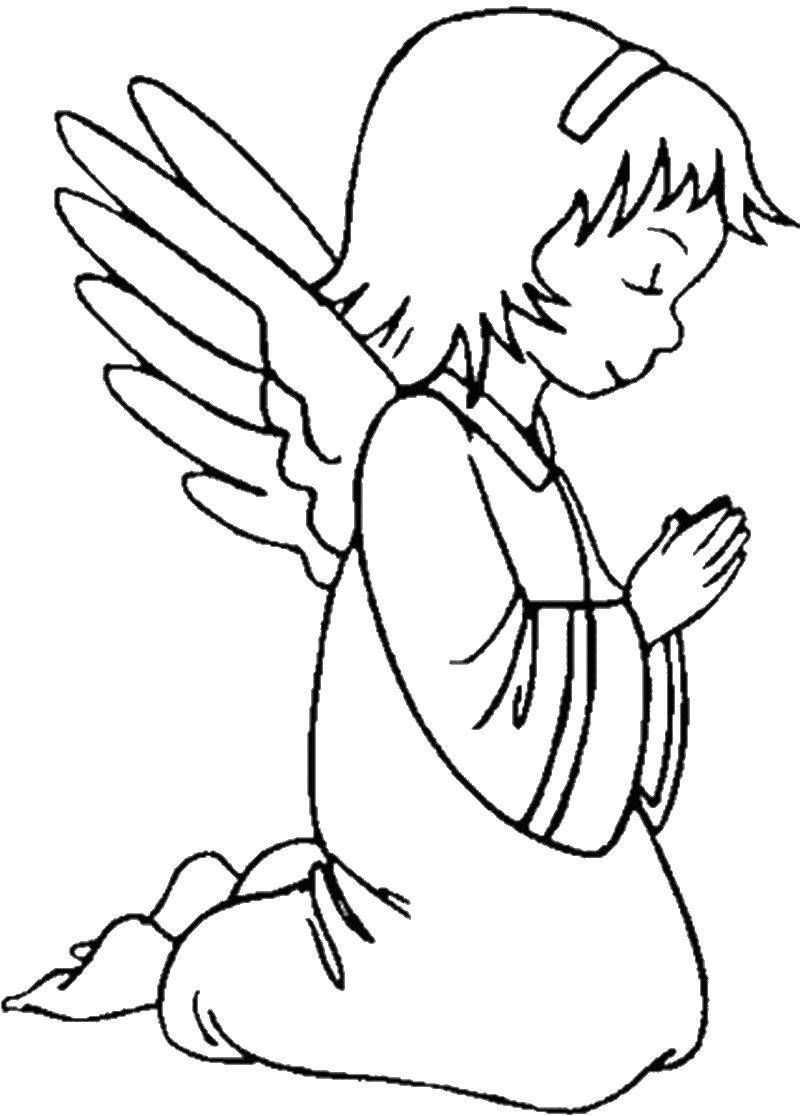 Angels Coloring Page - Tracing
