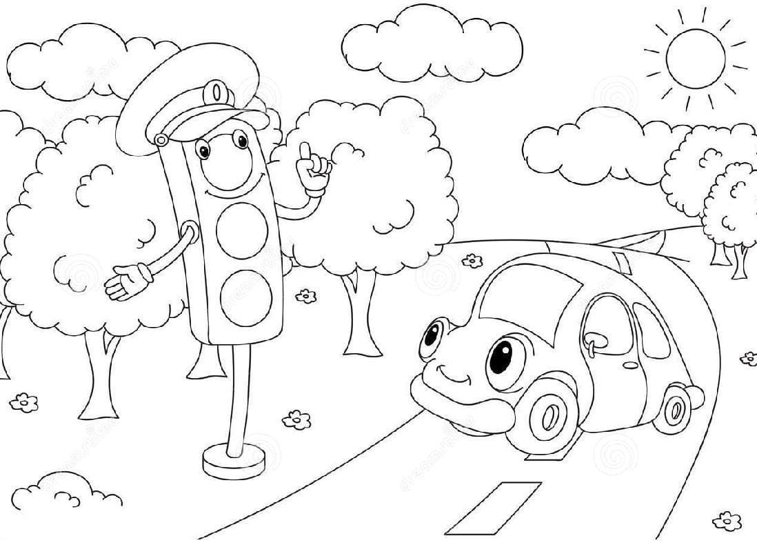 Картинки раскраски - правила дорожного движения (пдд) для детей