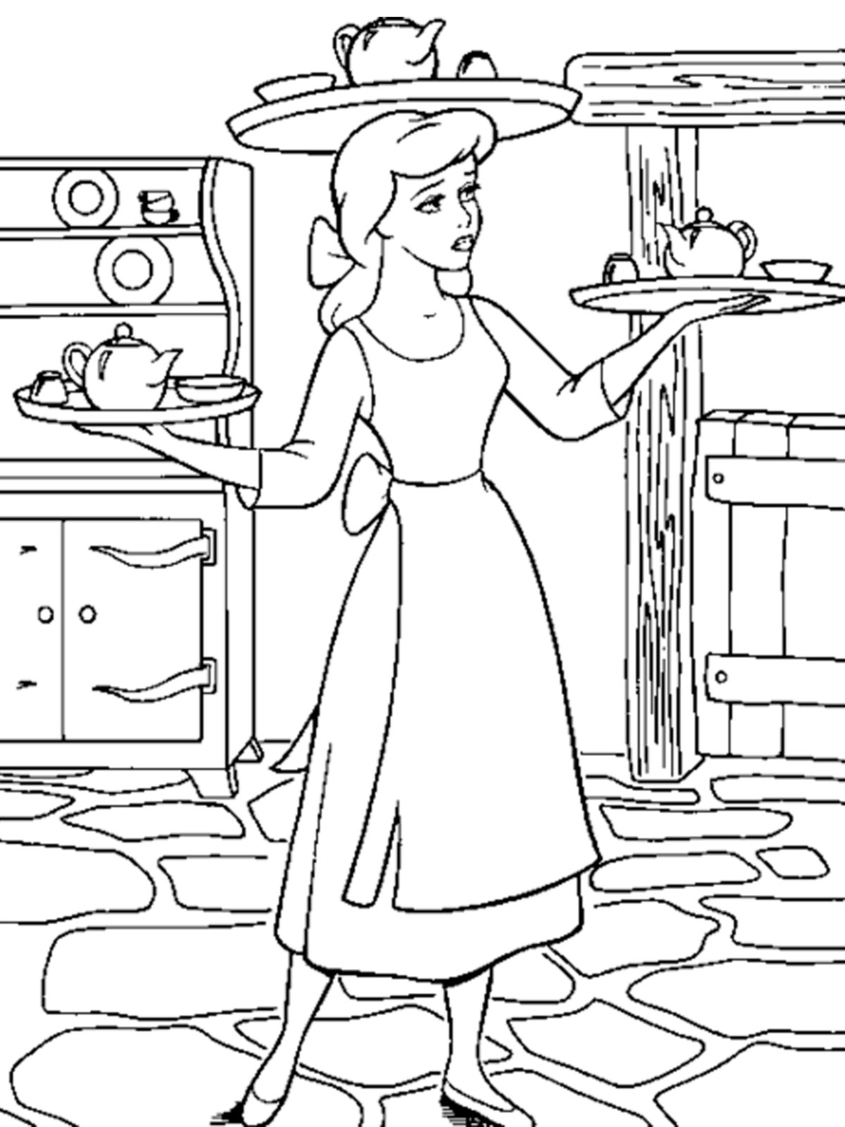 Молодые уборщица домохозяйка, изолированных на белом фоне