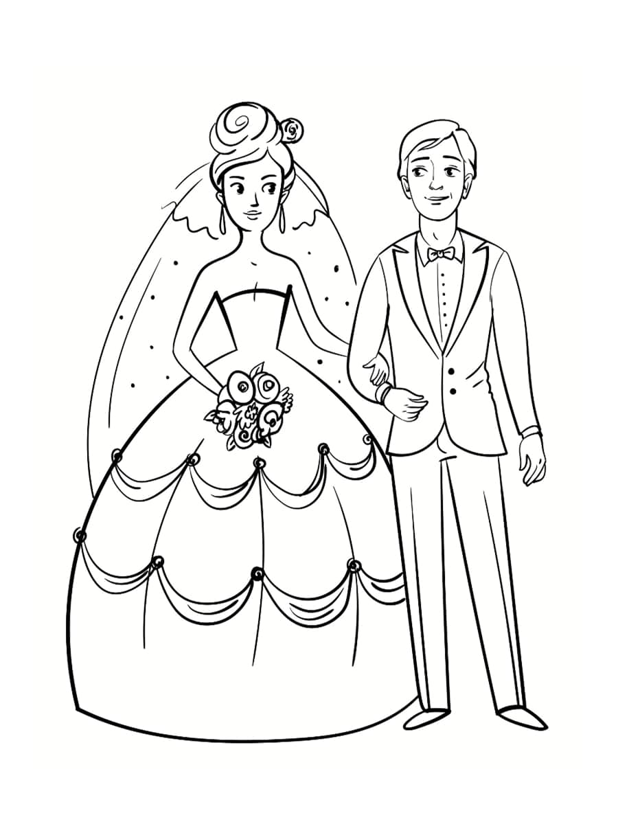 Раскраска предложение свадьбы для детей