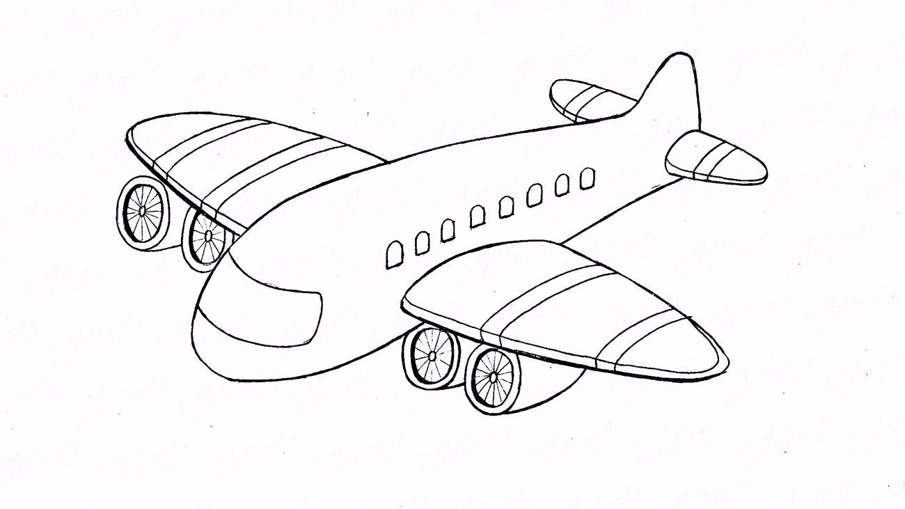 Как нарисовать самолет поэтапно карандашом