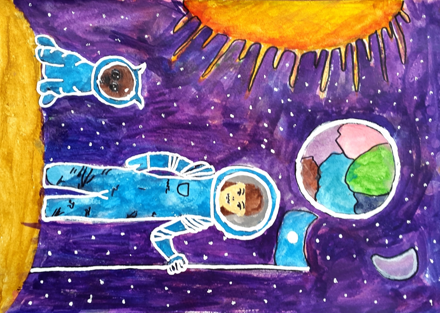Космос рисунок для детей 1 класс