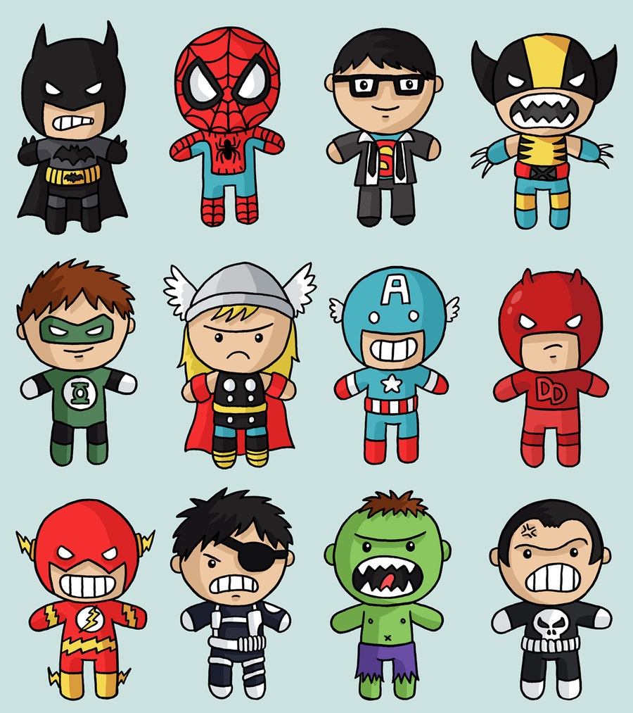 Супергерои Марвел в рисунках для детей. Срисовки с персонажами.