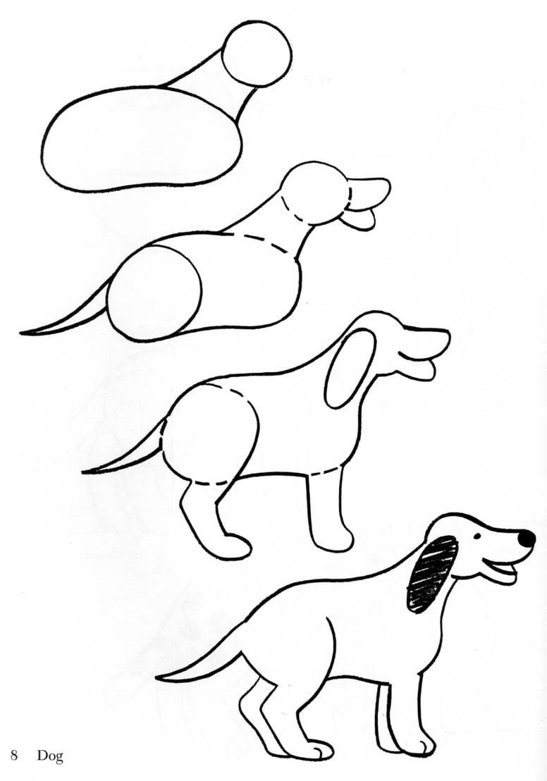Рисунки карандашом лёгкие собаки - 91 фото