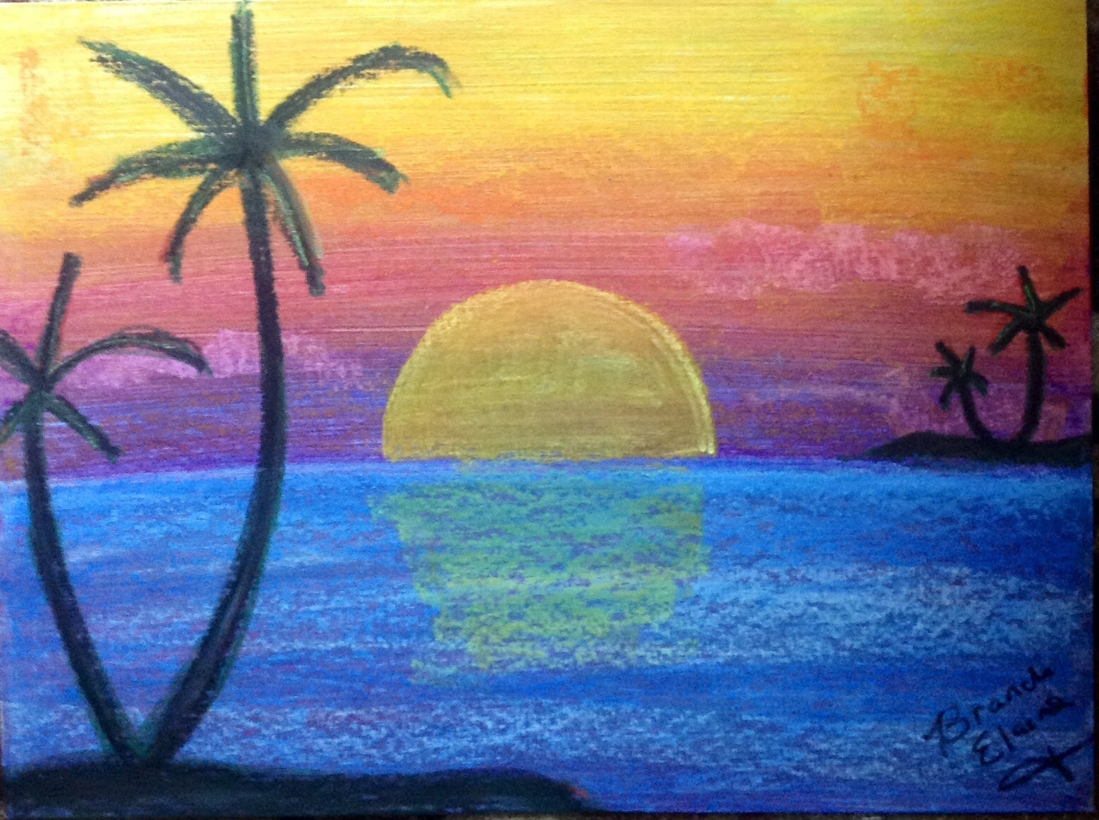 Как рисовать акварелью закат над морем