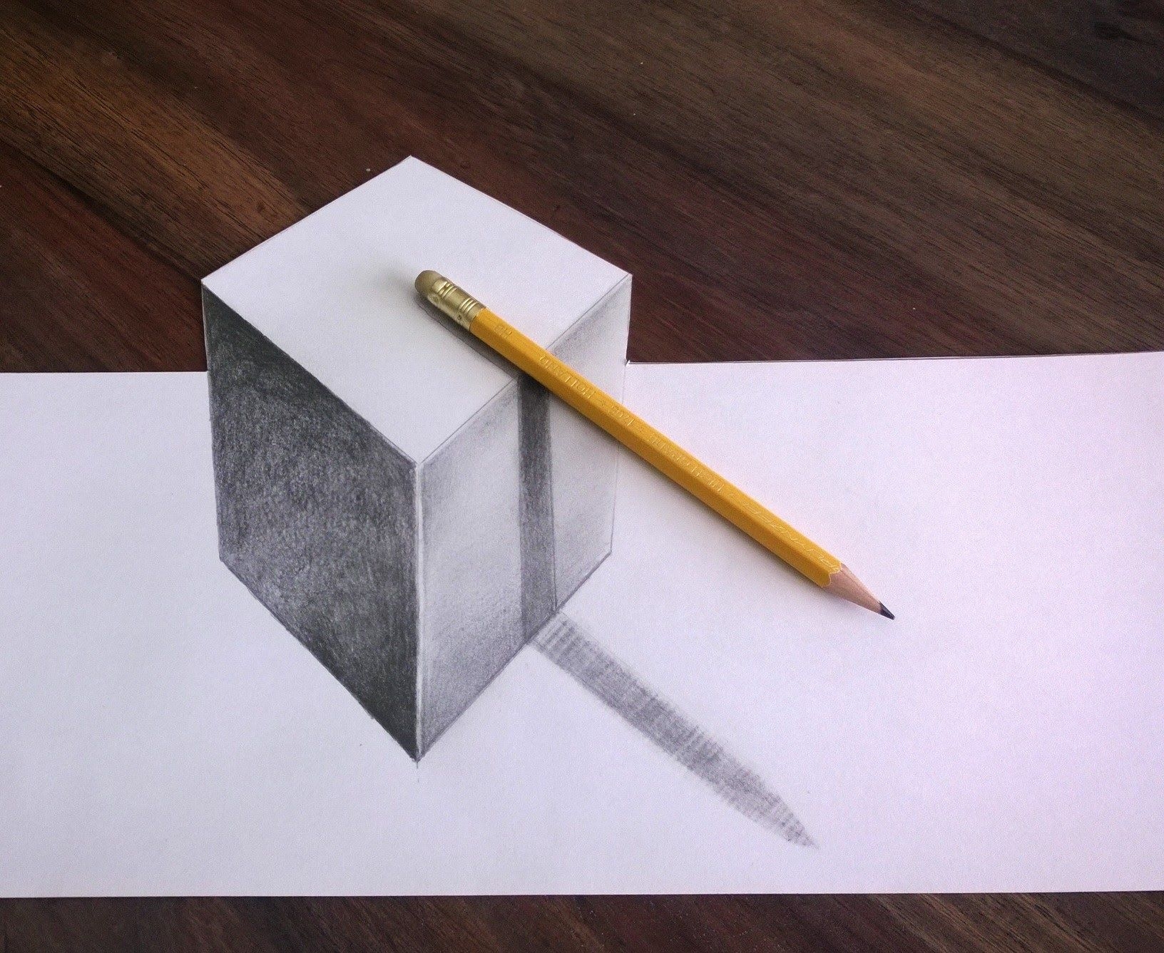 Рисунок 3 карандашей. Объемные рисунки. Объемное рисование. Объёмный рисунок на бумаге. 3д рисунки карандашом на бумаге.