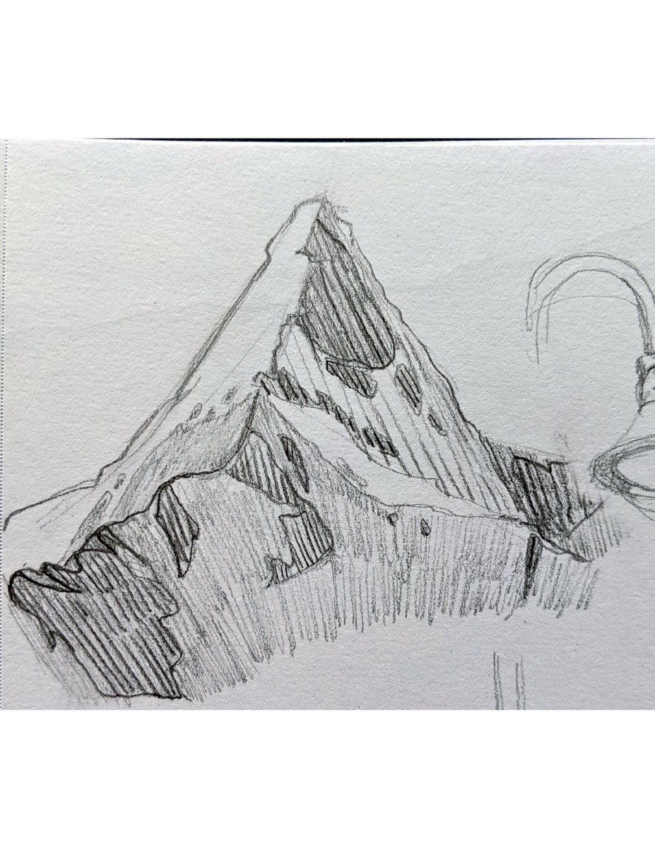 горы рисунок карандашом