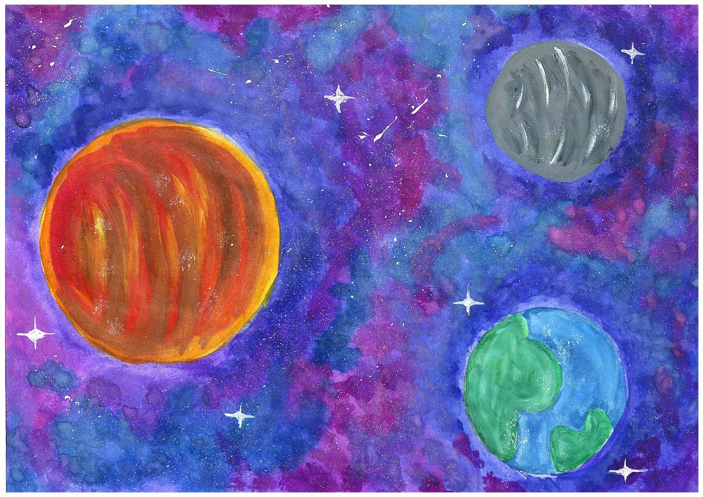 Рисуем космос карандашами. Рисунок на тему космос. Космос рисунок карандашом. Рисунок космос для срисовки. Детские рисунки на тему космос.