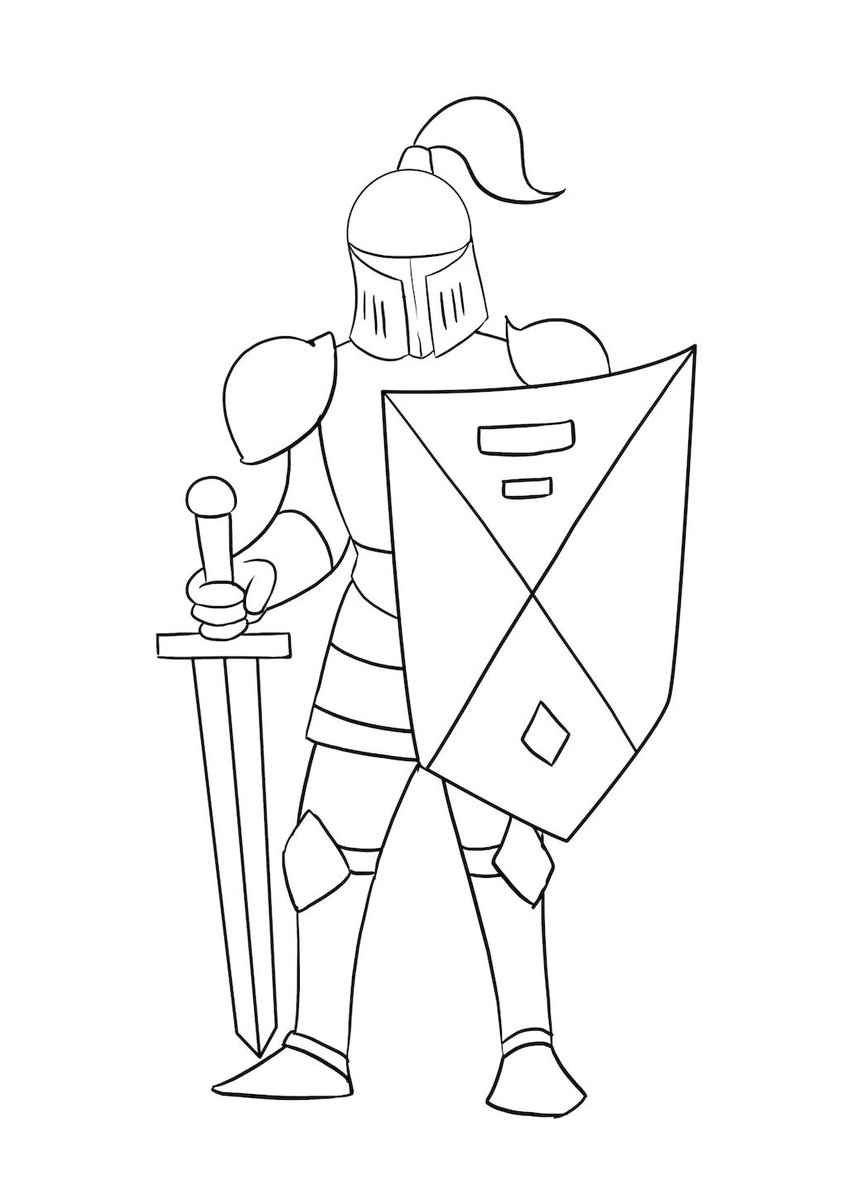 Рисунок рыцаря для детей