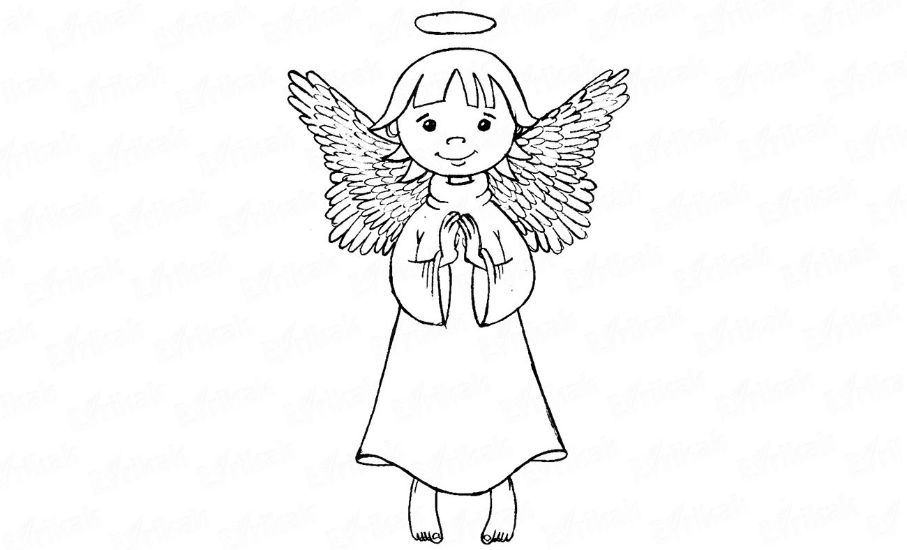Как нарисовать девушку-ангела карандашом поэтапно