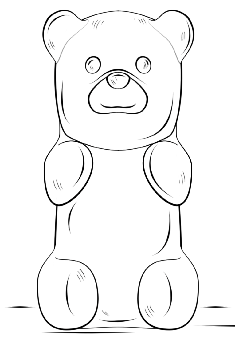 Раскраска желейного медведя. Медведь для срисовки. Рисунок медведя для срисовки легкие. Мишка для срисовки легкий. Рисунок медведя карандашом для срисовки.