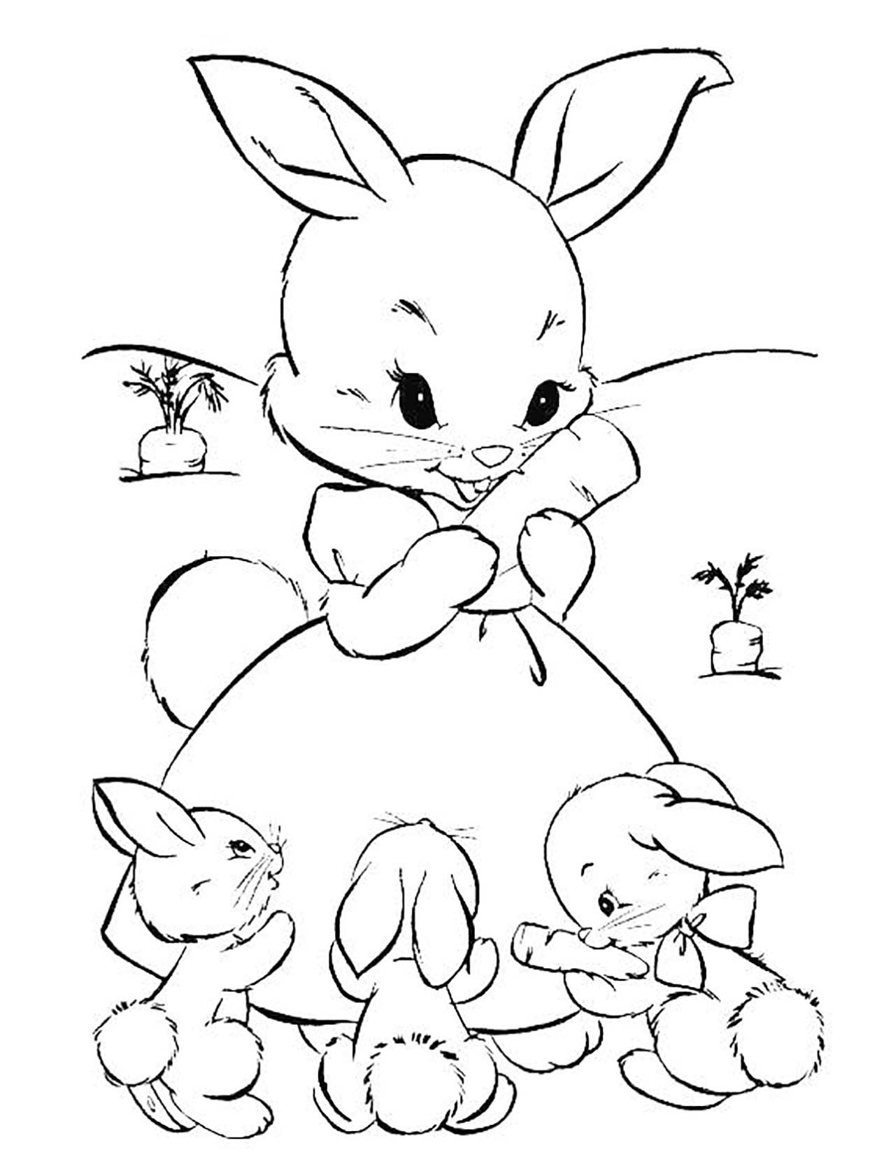 картинки зайцев раскраски