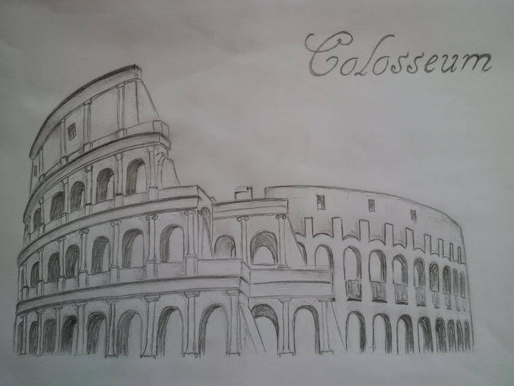 Поэтапное рисование Колизея