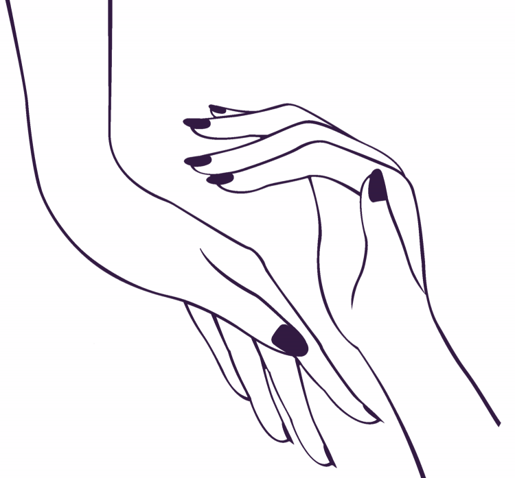 Нарисованная рука с ногтями