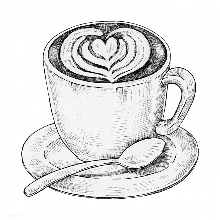 Нарисованная чашка кофе