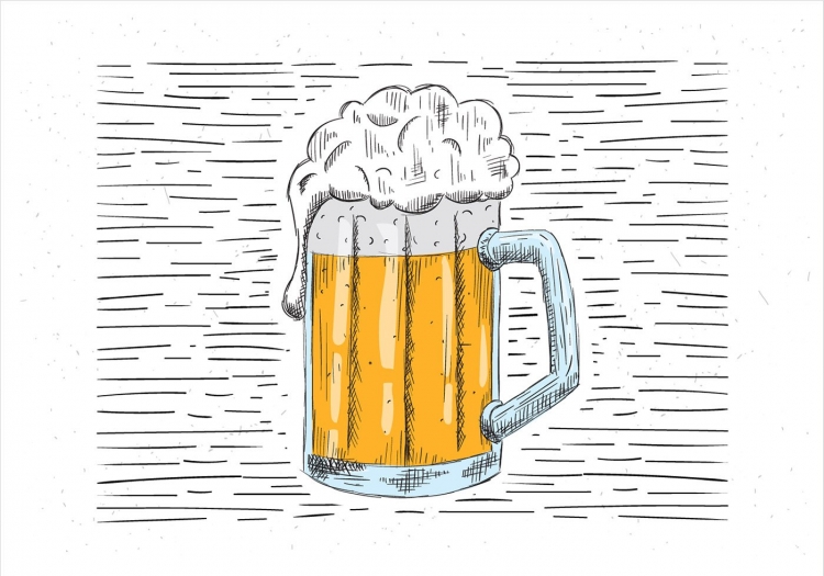 Кружка пива нарисованная