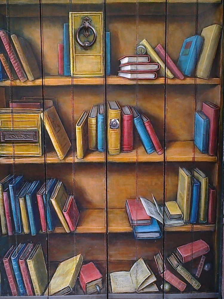 Книжный шкаф нарисованный