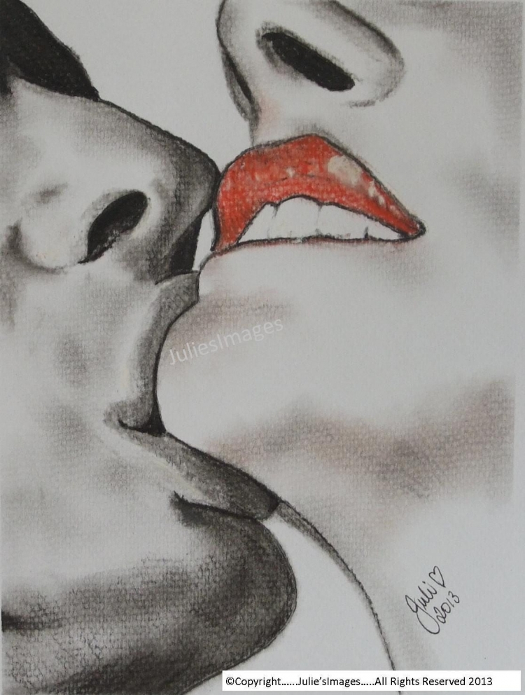 Поцелуй с языком нарисованные