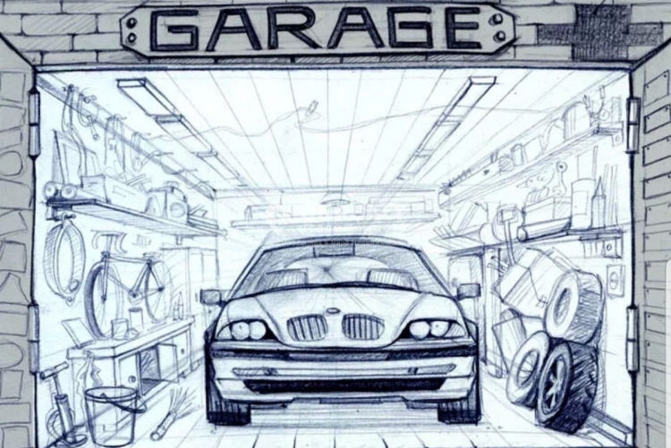 Нарисованный гараж
