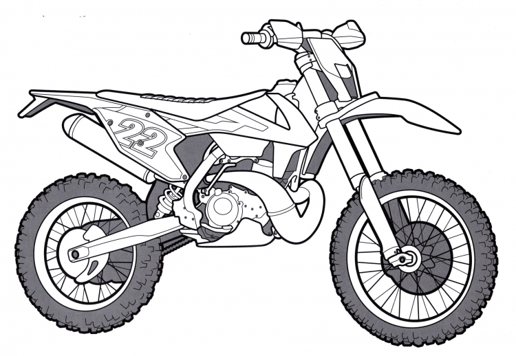 Нарисованный кроссовый мотоцикл