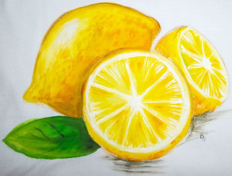 Нарисованный лимон в разрезе