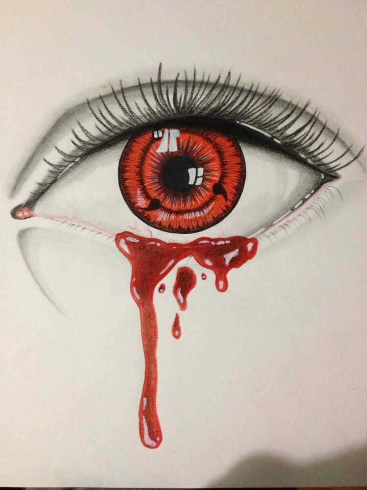 Кровавый глаз нарисованный