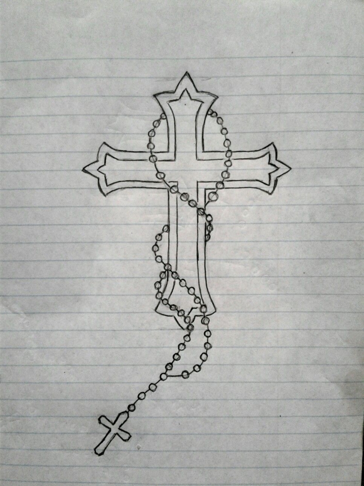 Крестик нарисованный карандашом