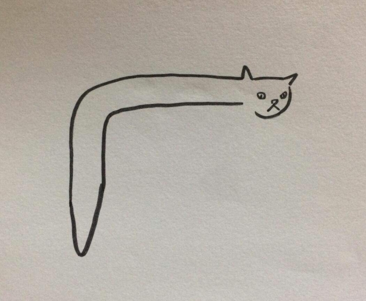 Криво нарисованный кот
