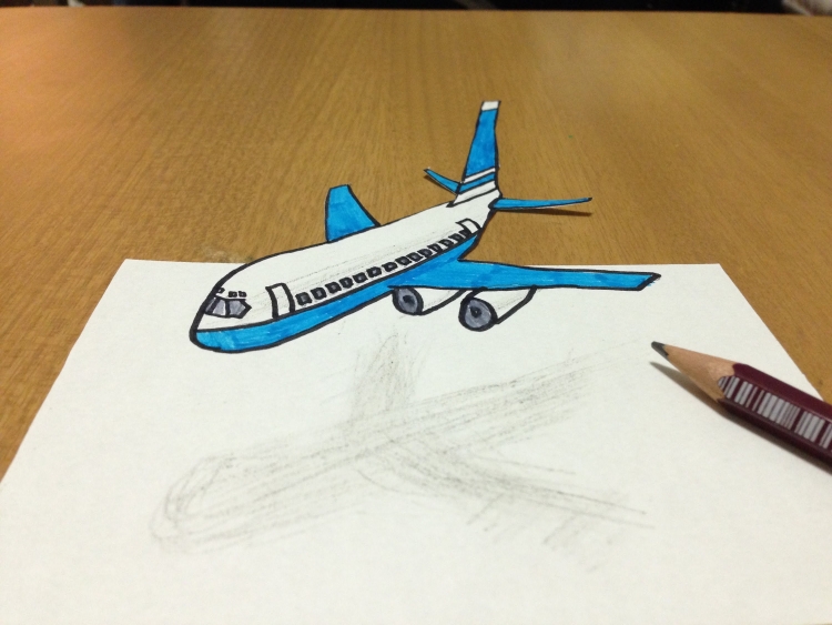 Самолет нарисованный ручкой