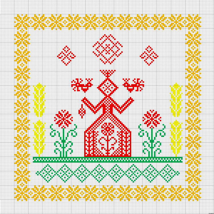 Славянский оберег Макошь вышивка