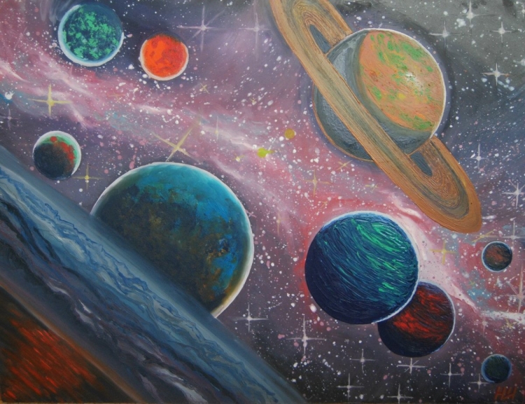 Цветные рисунки про космос
