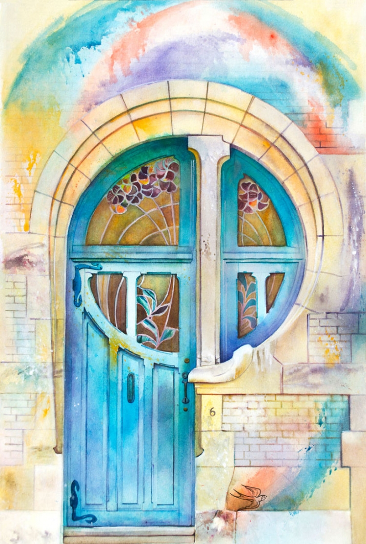 Дверь рисунок цветной